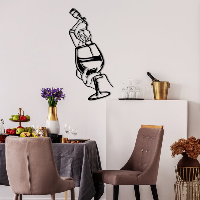 Wallity Bicchiere Accesorio Decorativo de Pared de Metal Negro